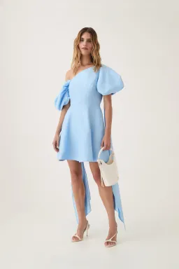 AJE Arista Tulip Sleeve Mini Dress Powder Blue Size 16 for rent on The Volte - image 1