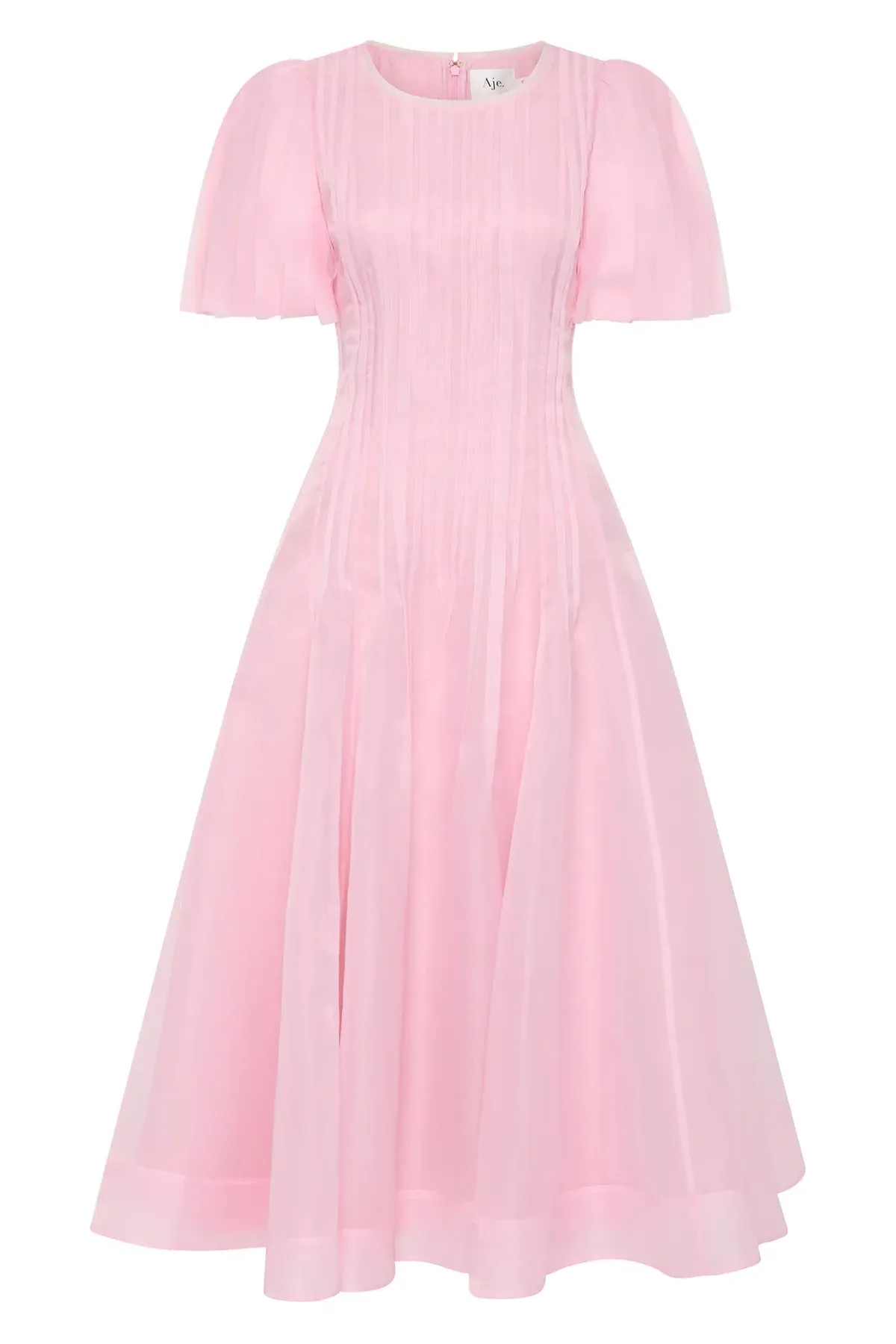 AJE Nova Pleated Midi Dress Pink Size AU 16  - Image 5