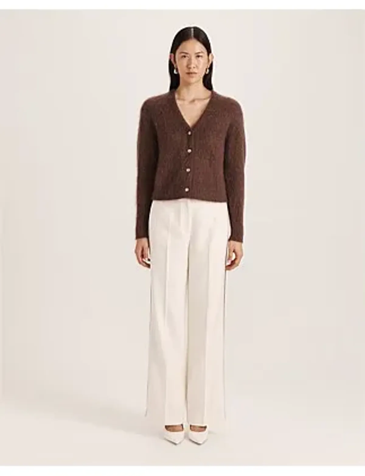 Saba Maisy Mohair Long Sleeve Cardi Choco Brown 12/M - Image 2