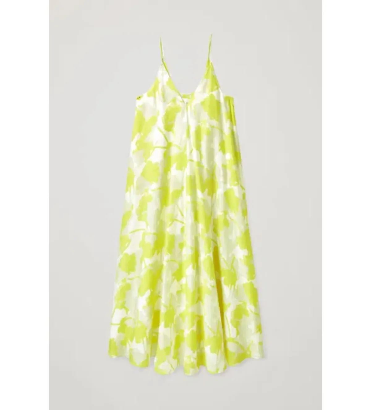 COS Long Slip Midi Dress Yellow Print Size 8 (fits up to small 10) - Image 6