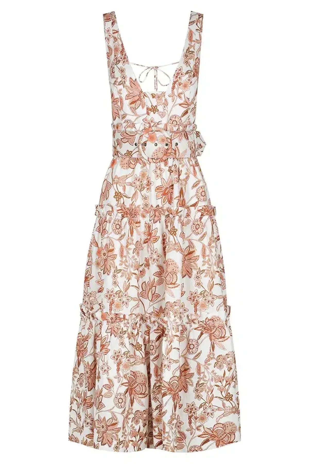 Shona Joy Carolina Linen Tiered Midi Dress Print Size 8 - Image 5