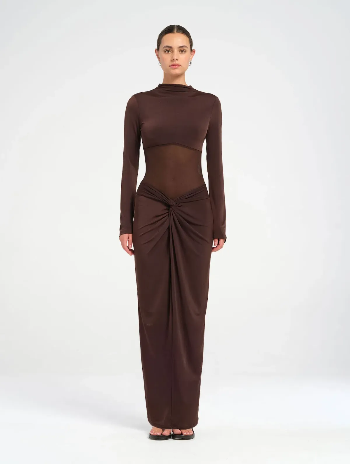BENNI Dora Maxi Dress in Chocolate Brown Size S / AU 8 - Image 1