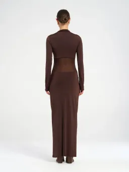 BENNI Dora Maxi Dress in Chocolate Brown Size S / AU 8 for rent on The Volte - image 3
