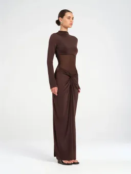 BENNI Dora Maxi Dress in Chocolate Brown Size S / AU 8 for rent on The Volte - image 2