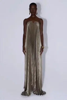 L'Idee Black Tie Gown in Gold Shimmer Size 12 for rent on The Volte - image 1