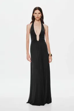 MISHA Jennifer Cupro Maxi Dress Black Size 6/XS for rent on The Volte - image 2