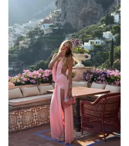 Natalie Rolt Winona Maxi Gown in Blossom Pink Size S / AU 8 for rent on The Volte - image 2