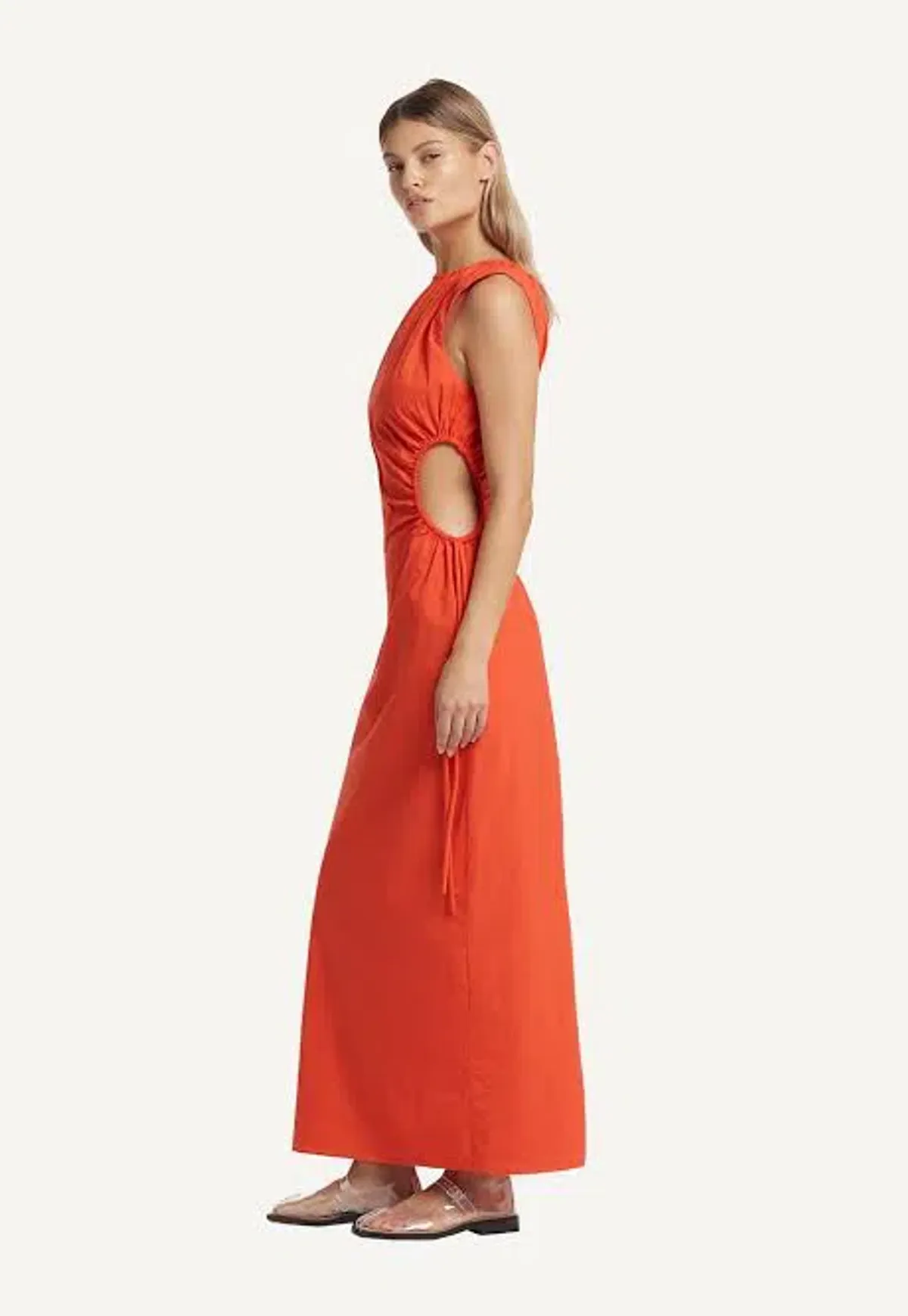 Sir the Label Anya Dress Midi Mandarin Red Size 8 - Image 3