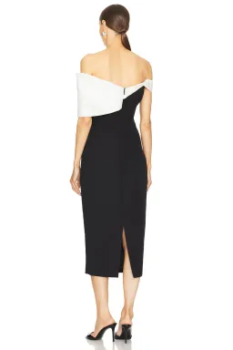Rachel Gilbert Delila Midi Dress in Black/White Size 2 / AU 10 / M for rent on The Volte - image 3