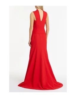 Carla Zampatti Crepe Fascia Cross Over Gown Red Size AU 6 for rent on The Volte - image 3