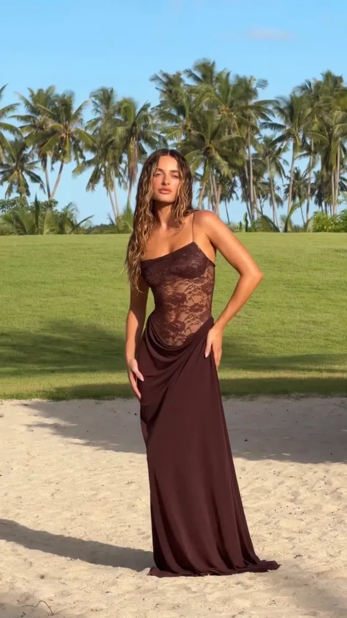 Natalie Rolt Sloane Maxi Dress in Brown Size 8 - Image 1