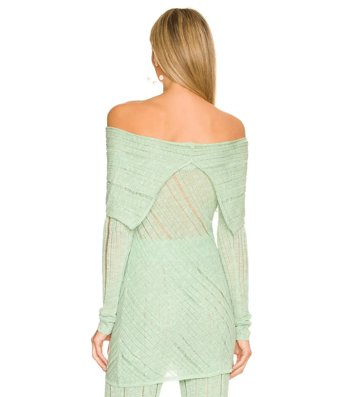 Cult Gaia Lotus Knit Top S / AU 8 and Laurel Knit Pant Size M / AU 10 Set in Aloe - Image 3