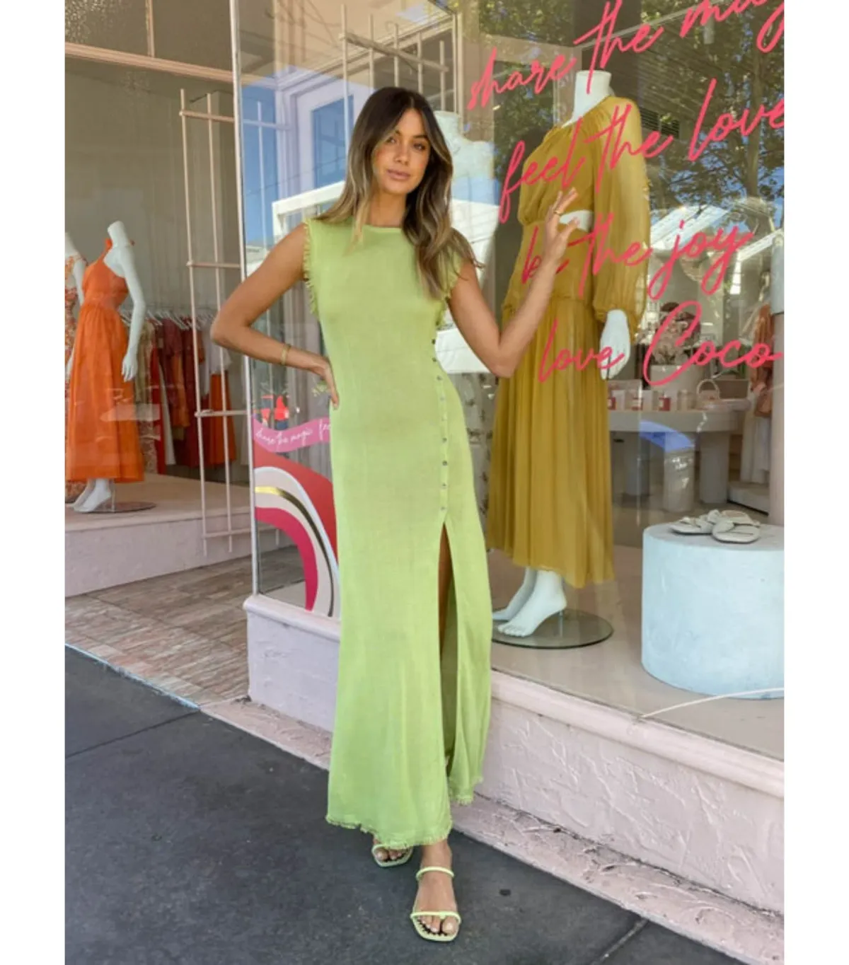 Bec & Bridge Susannah Midi Dress in Pistachio Size AU 6 - Image 1
