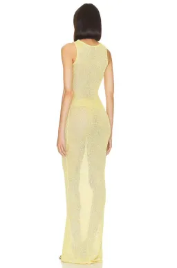 Asta Resort Natalia Maxi Dress in  Chartreuse Sequin Size AU 6 for rent on The Volte - image 4