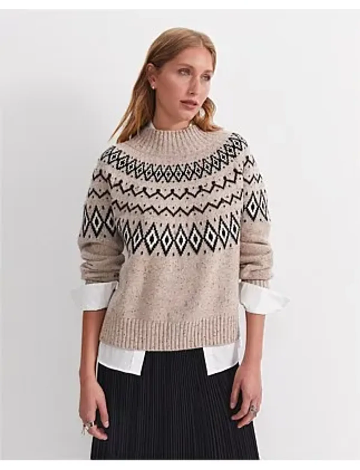 Sunflower Fair Isle Wool Sweater Oatmeal - Image 1