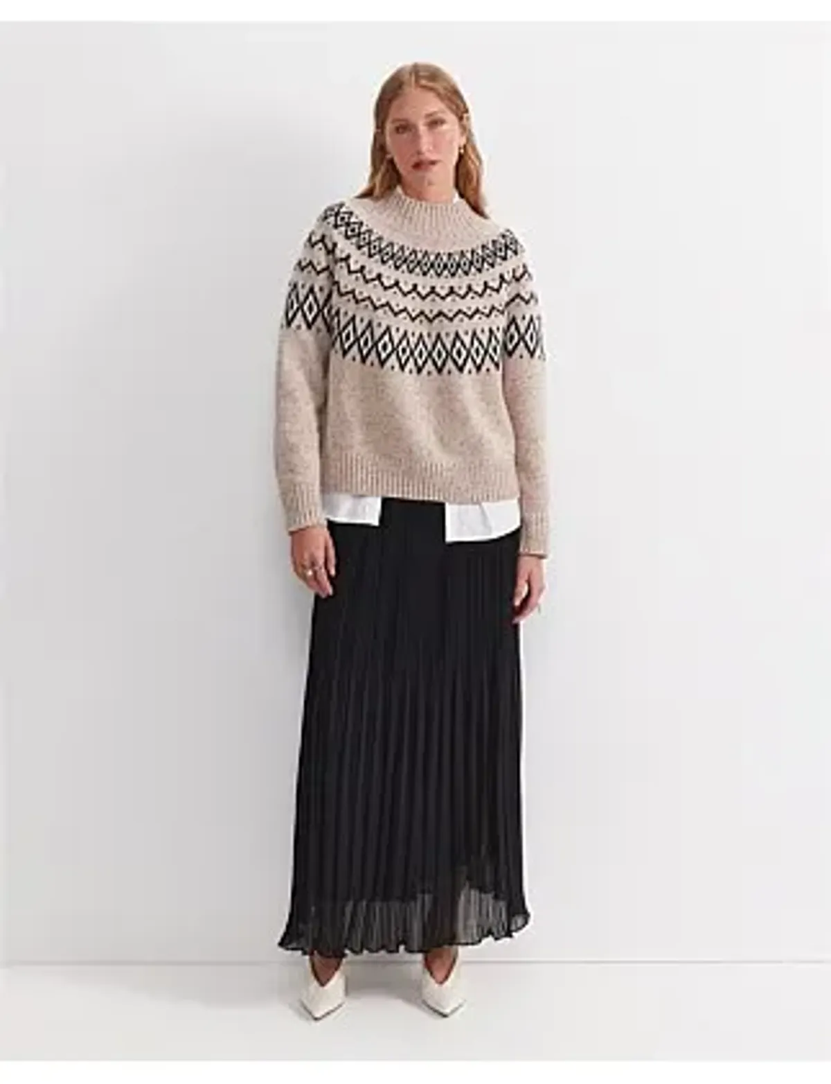 Sunflower Fair Isle Wool Sweater Oatmeal - Image 3