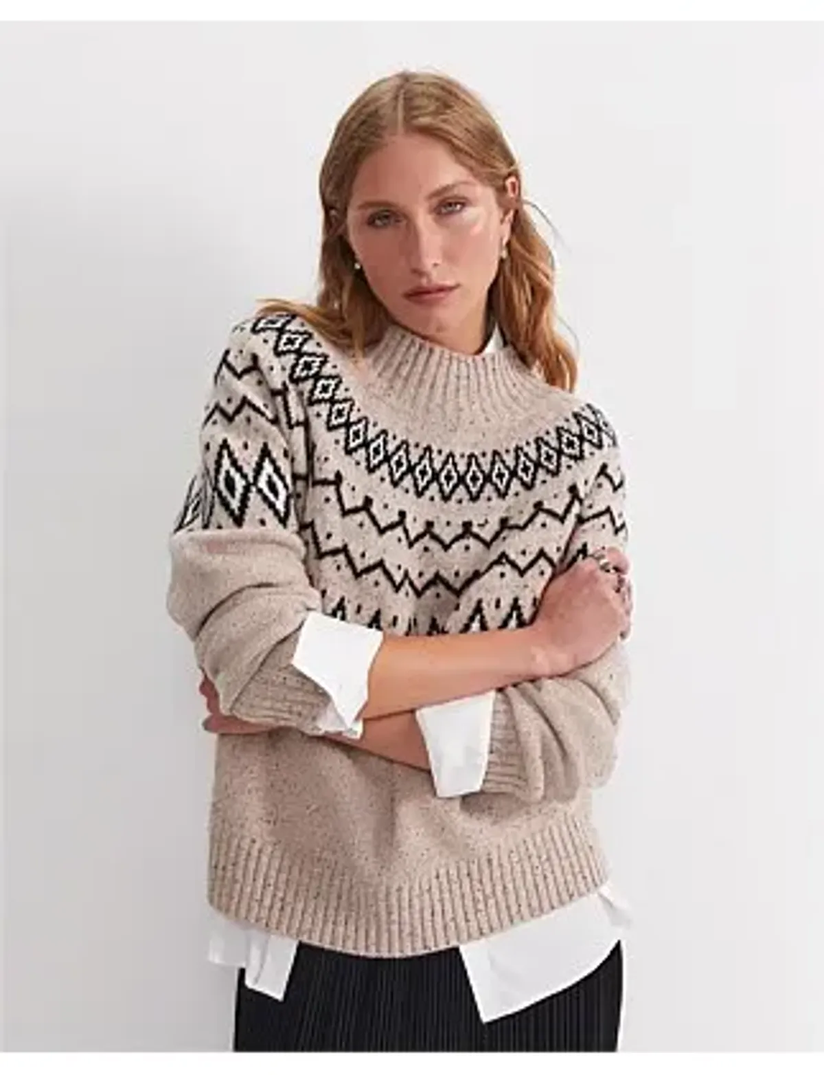 Sunflower Fair Isle Wool Sweater Oatmeal - Image 5