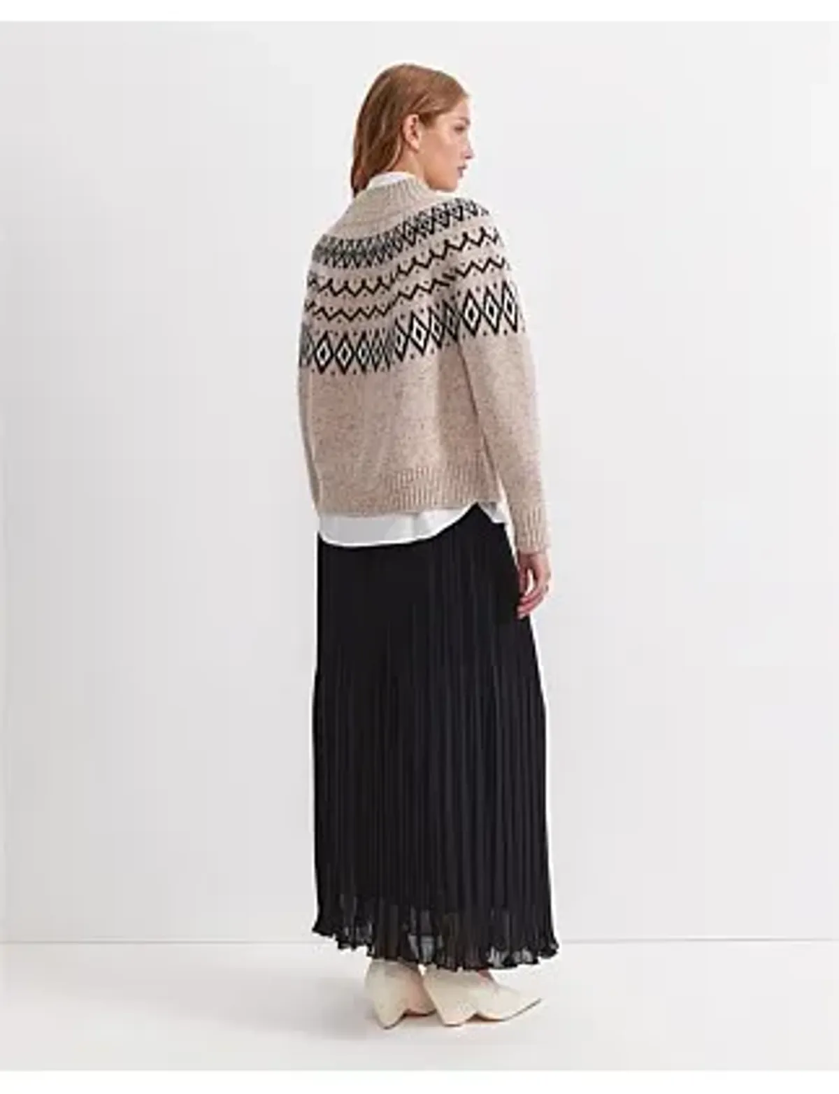 Sunflower Fair Isle Wool Sweater Oatmeal - Image 2