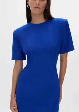 Rachel Gilbert Dover Short Sleeve Midi Dress in Cobalt Size 14 for rent on The Volte - image 4