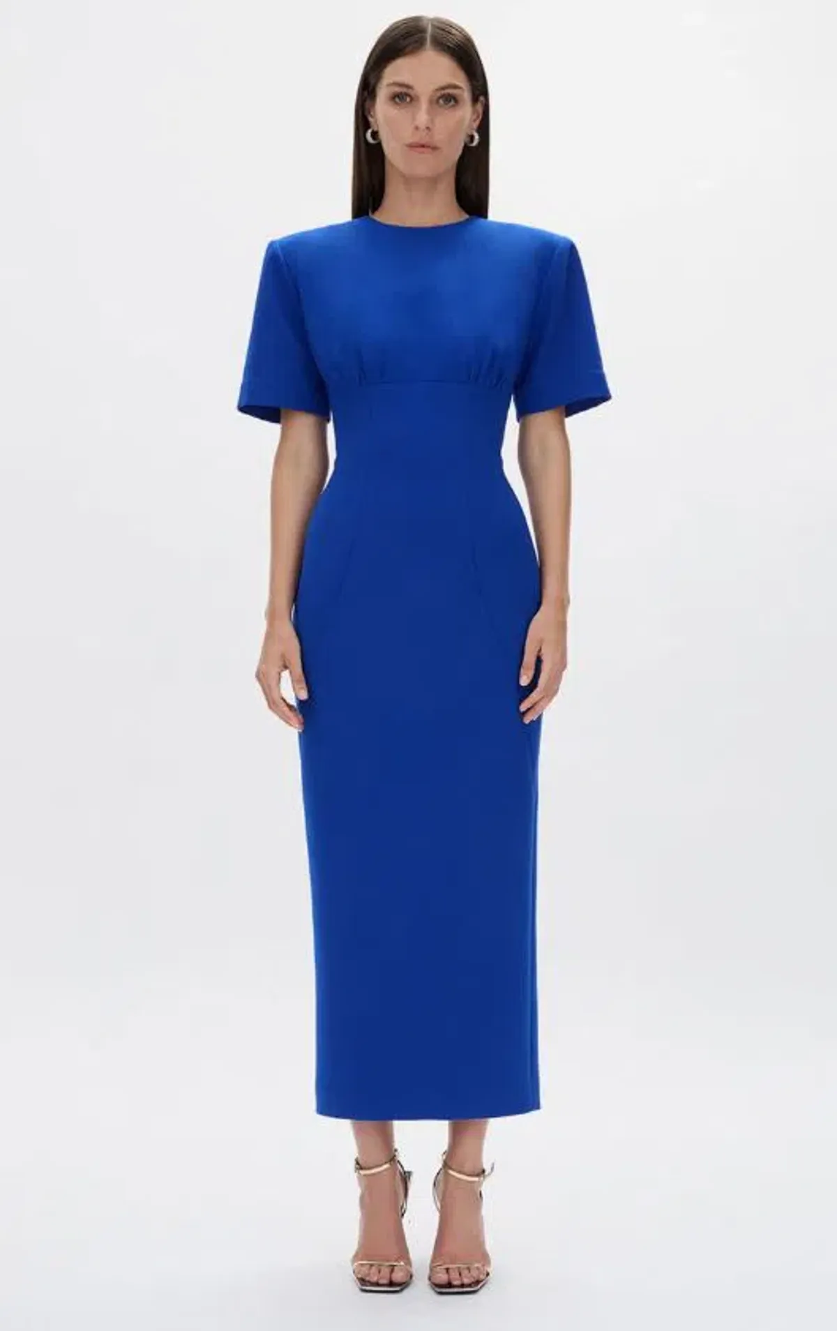Rachel Gilbert Dover Short Sleeve Midi Dress in Cobalt Size 14 - Image 1