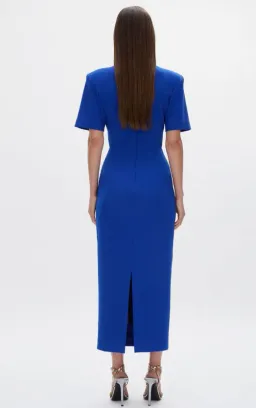 Rachel Gilbert Dover Short Sleeve Midi Dress in Cobalt Size 14 for rent on The Volte - image 3