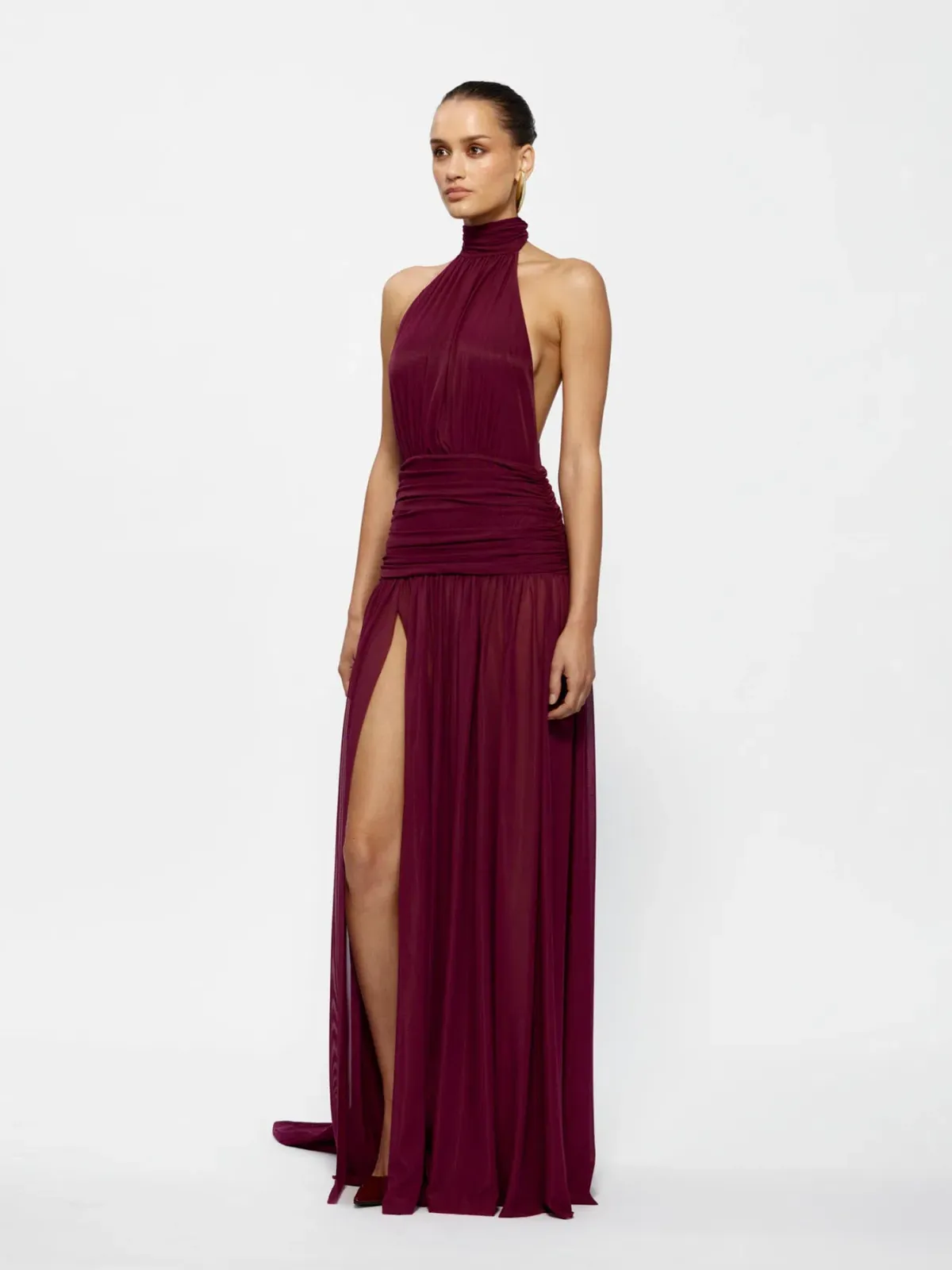 Effie Kats Verity Gown Maxi Dress in Burgundy Size L / AU 12 - Image 2