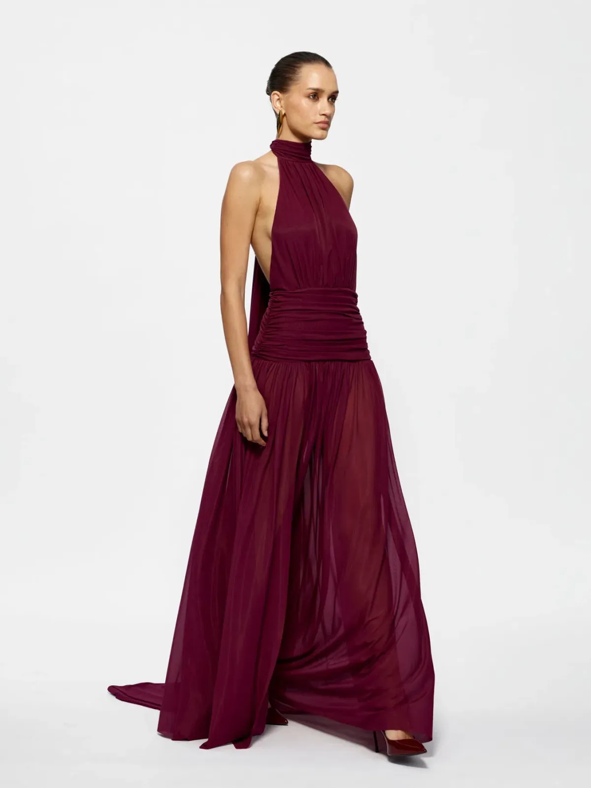 Effie Kats Verity Gown Maxi Dress in Burgundy Size L / AU 12 - Image 5
