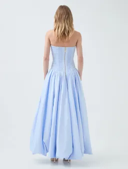 Aje Violette Bubble Hem Maxi Dress in Pearl Blue Size 12 for rent on The Volte - image 2