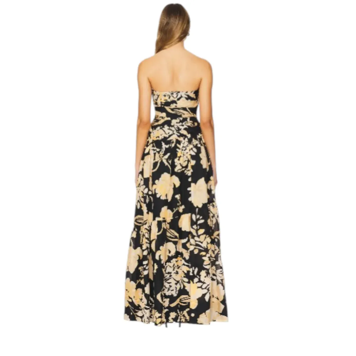 SHONA JOY Xenia Strapless Tiered Maxi Dress Gown in Black Size AU  8 - Image 4