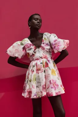 Aje Fleur Collage Mini Dress  Floral Size AU 10 for rent on The Volte - image 3