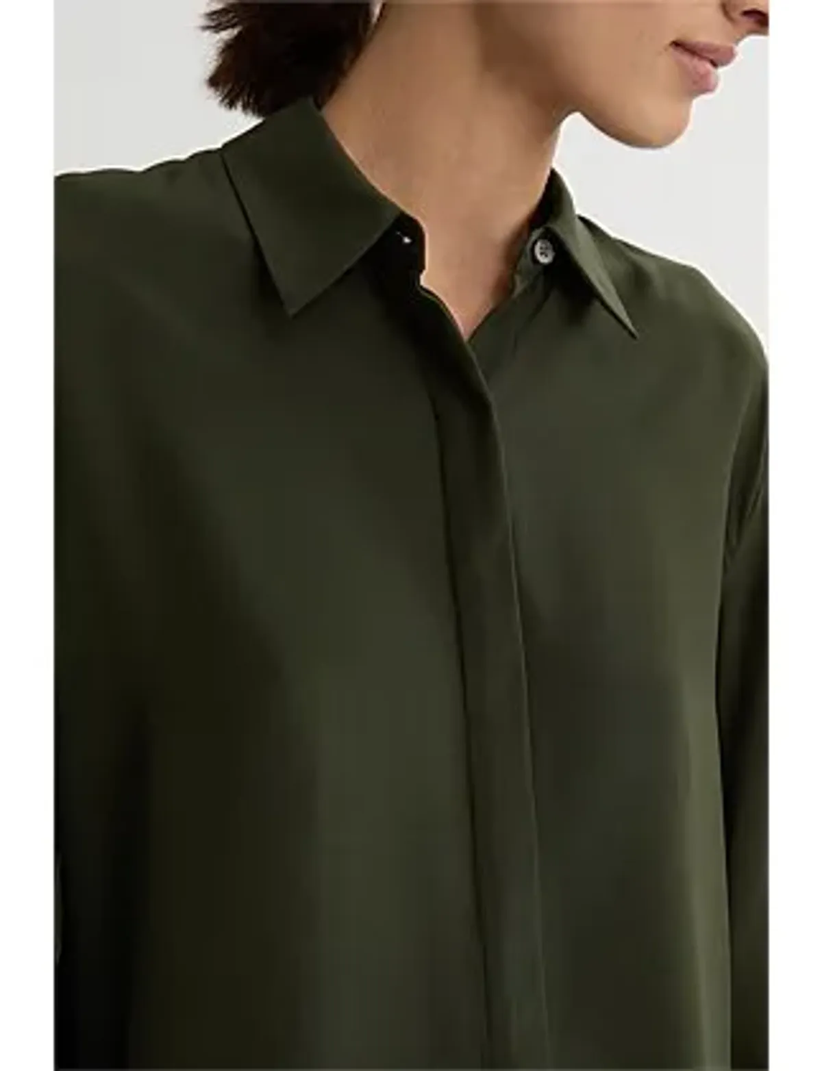 Willow Carmelia Silk Shirt Pine Size 12 - Image 7