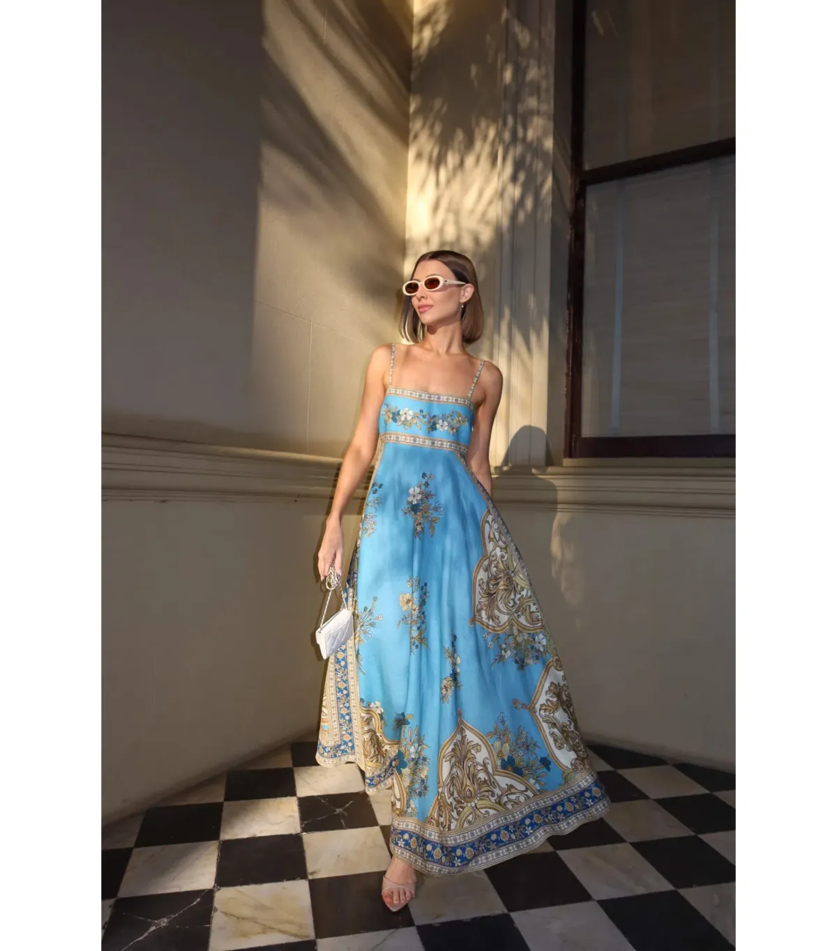Alemais x La Sirena Boutique Exclusive Cassie Sundress Blue Print Size AU 10 - Image 1