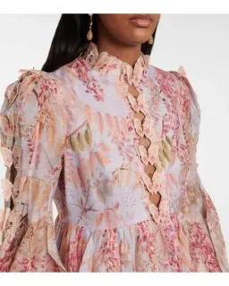 Zimmermann Botanica Butterfly Gown Pink Floral Size 0/AU 8 for rent on The Volte - image 3