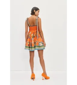 Alemais Rocco Mini Sundress Orange Print Size AU 16 for rent on The Volte - image 3