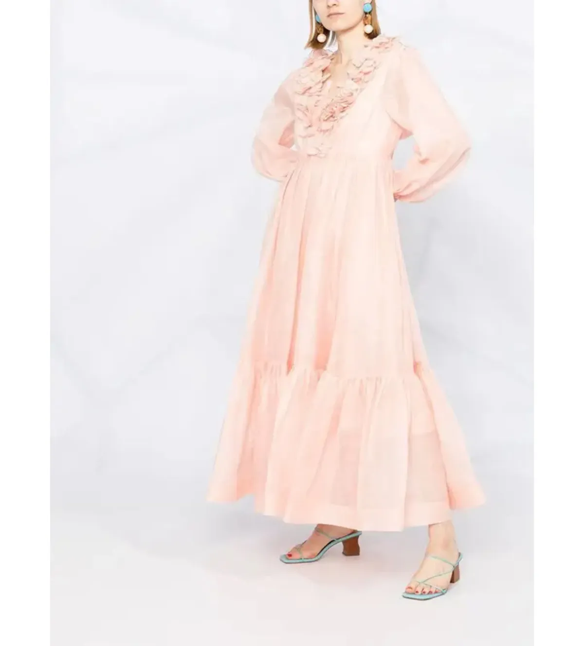 Zimmermann  The Lovestruck Garland Midi Dress in Pink Size 2/ AU 12 - Image 3
