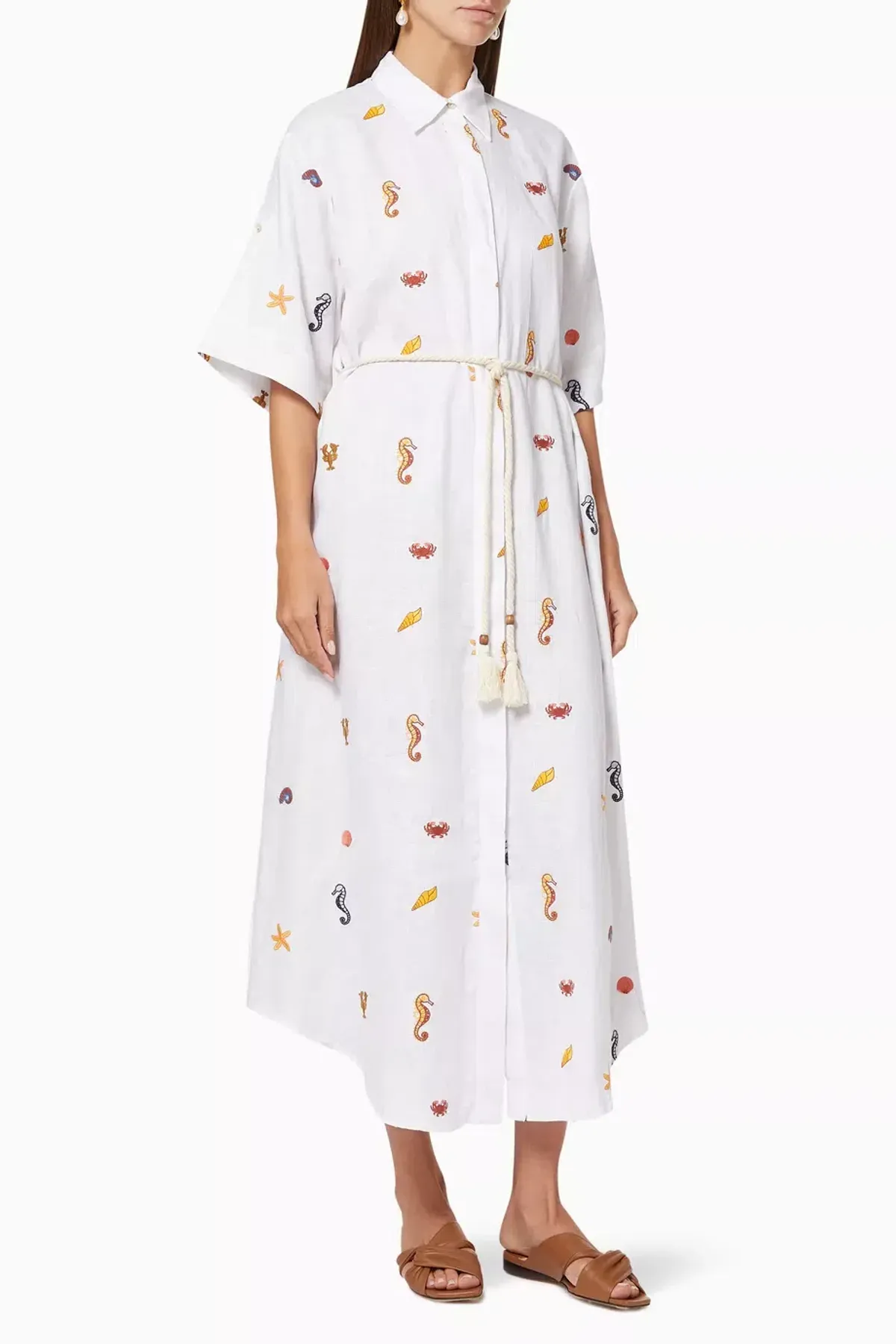 Alemais Under The Sea Shirtdress Ivory Size 8 - Image 1