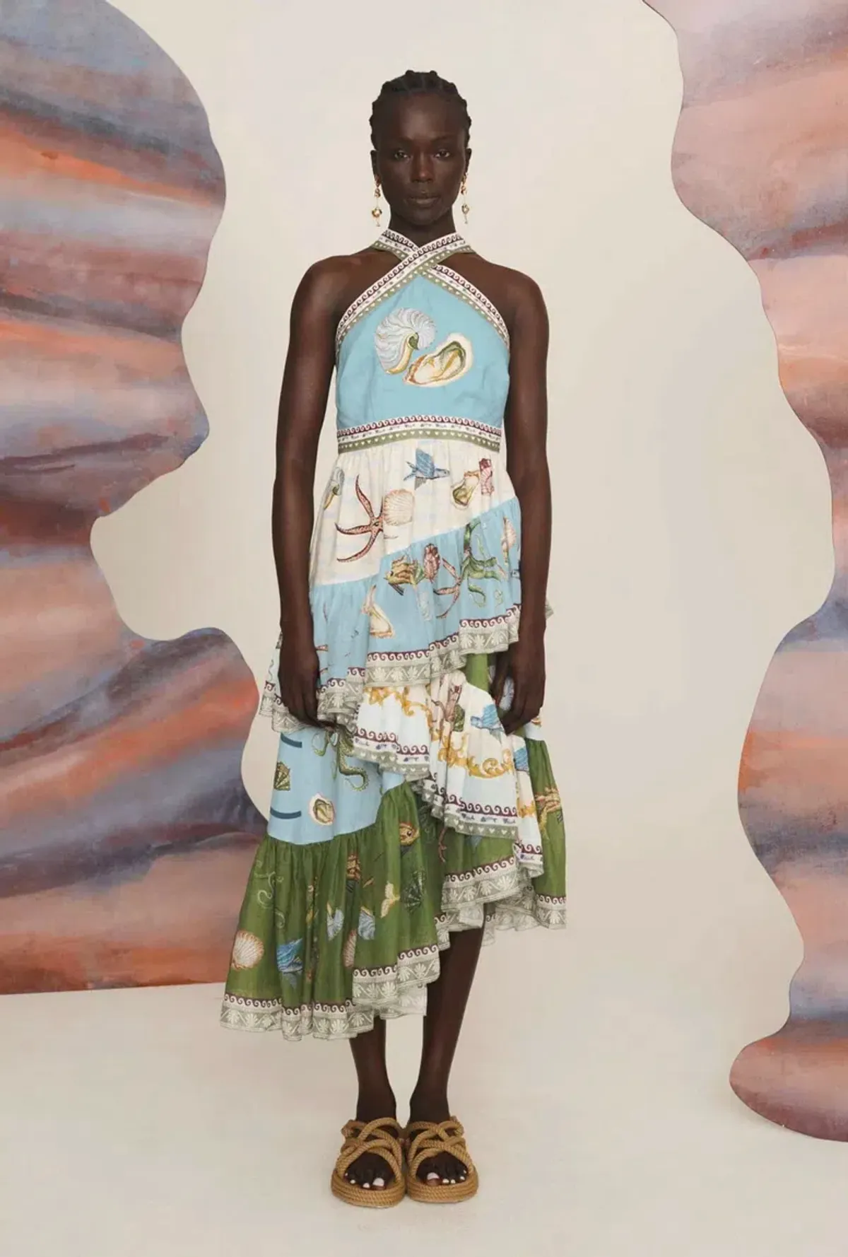 Alemais Bath House Midi Dress Multi Size 16 - Image 1