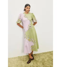 Alemais Sora Midi Dress Multi Floral Size AU 10 for rent on The Volte - image 1