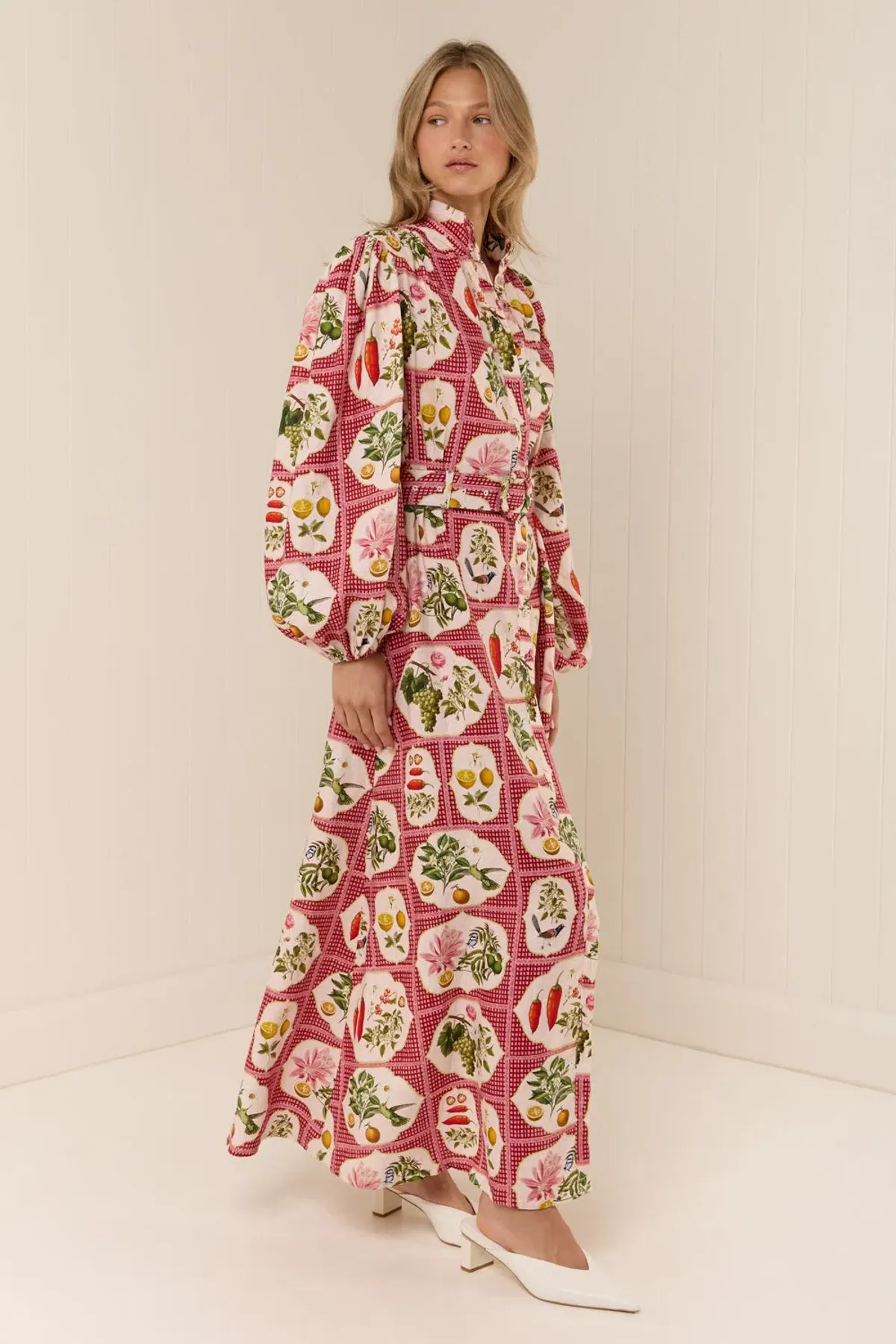 Palm Noosa Noddy Shirt Dress Pink Citrus Tile Size AU 10 - Image 3