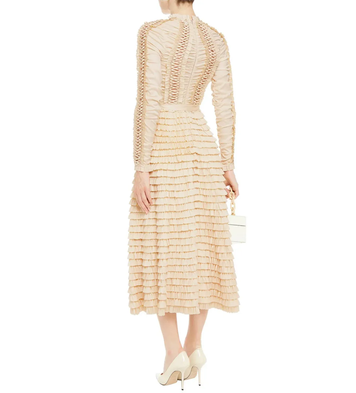 Zimmermann Espionage Ruffled Midi Dress in Cream Size 3/ AU 14 - Image 2