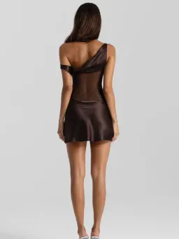 Natalie Rolt Elodie Mini Dress Espresso Brown Size 2 / AU 10 for rent on The Volte - image 3
