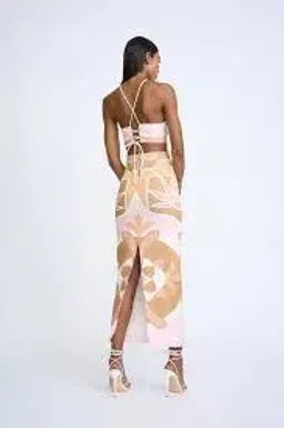 By Johnny Desert Blooms Top and Midi Skirt Set Multi Size 12 for rent on The Volte - image 5