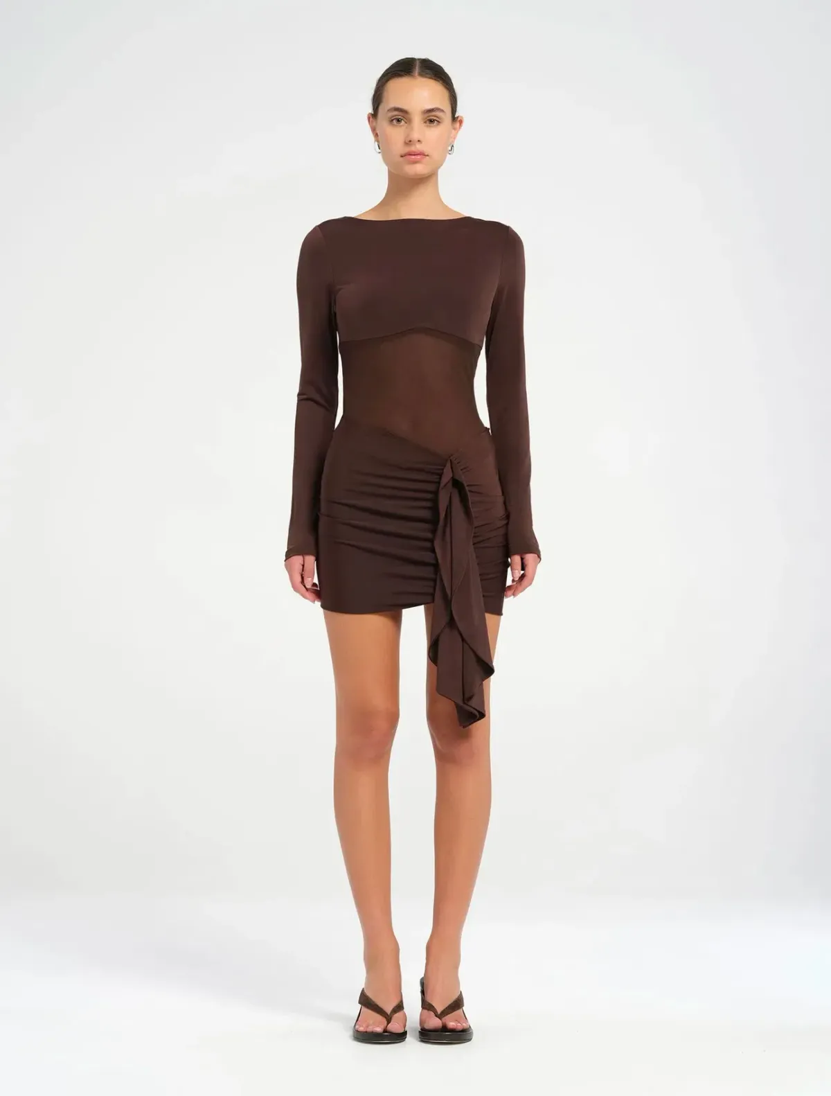 Benni Juni Mini Dress in Chocolate Size AU 10 - Image 1