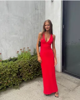 Effie Kats Eiza Gown Red Size 8  for rent on The Volte - image 1