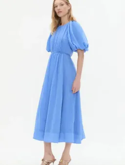 Aje Alma Midi Dress in Mist Blue Size 10 for rent on The Volte - image 2