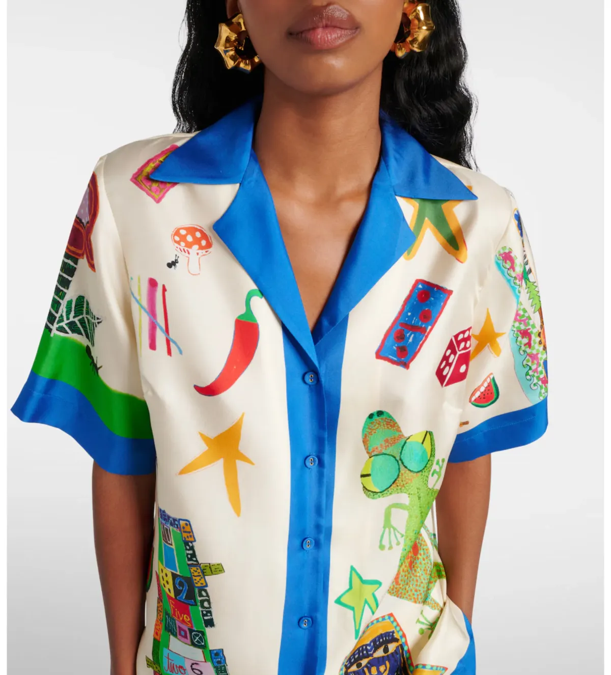 Alemais Rollers Silk Twill Shirt and Pants Multi Size 10 - Image 2