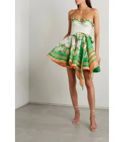 Zimmerman High Tide Eyelet Mini Dress in Green Sailboats Size 0P / AU 6 for rent on The Volte - image 1