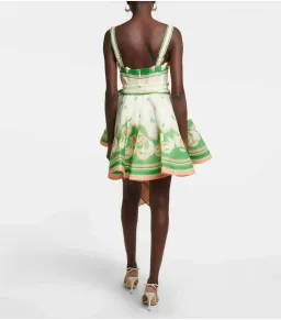 Zimmerman High Tide Eyelet Mini Dress in Green Sailboats Size 0P / AU 6 for rent on The Volte - image 3