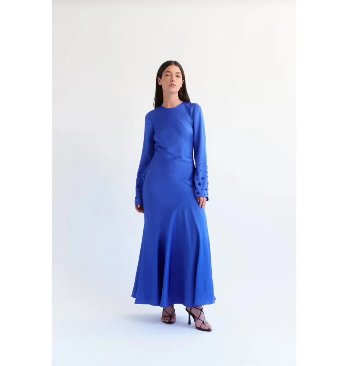 Aje Weylyn Sequin Cuff Maxi Dress Cobalt Blue Size 10 - Image 1