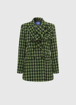 Leo Lin Jazlyn Tweed Blazer and Rosario Tweed Mini Dress Set in Houndstooth Size 8 for rent on The Volte - image 1